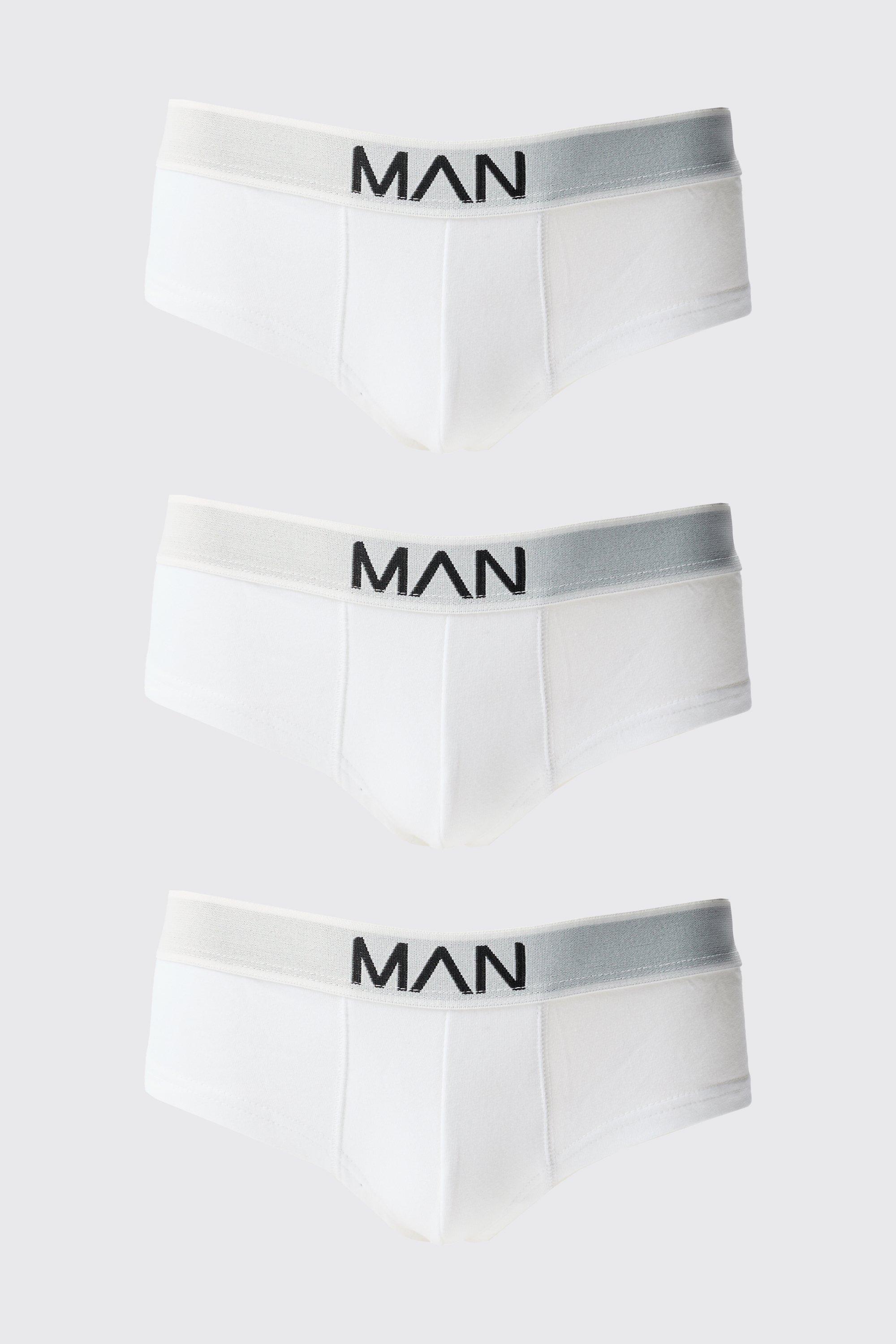 3 Pack Man Logo Briefs boohooMAN UK