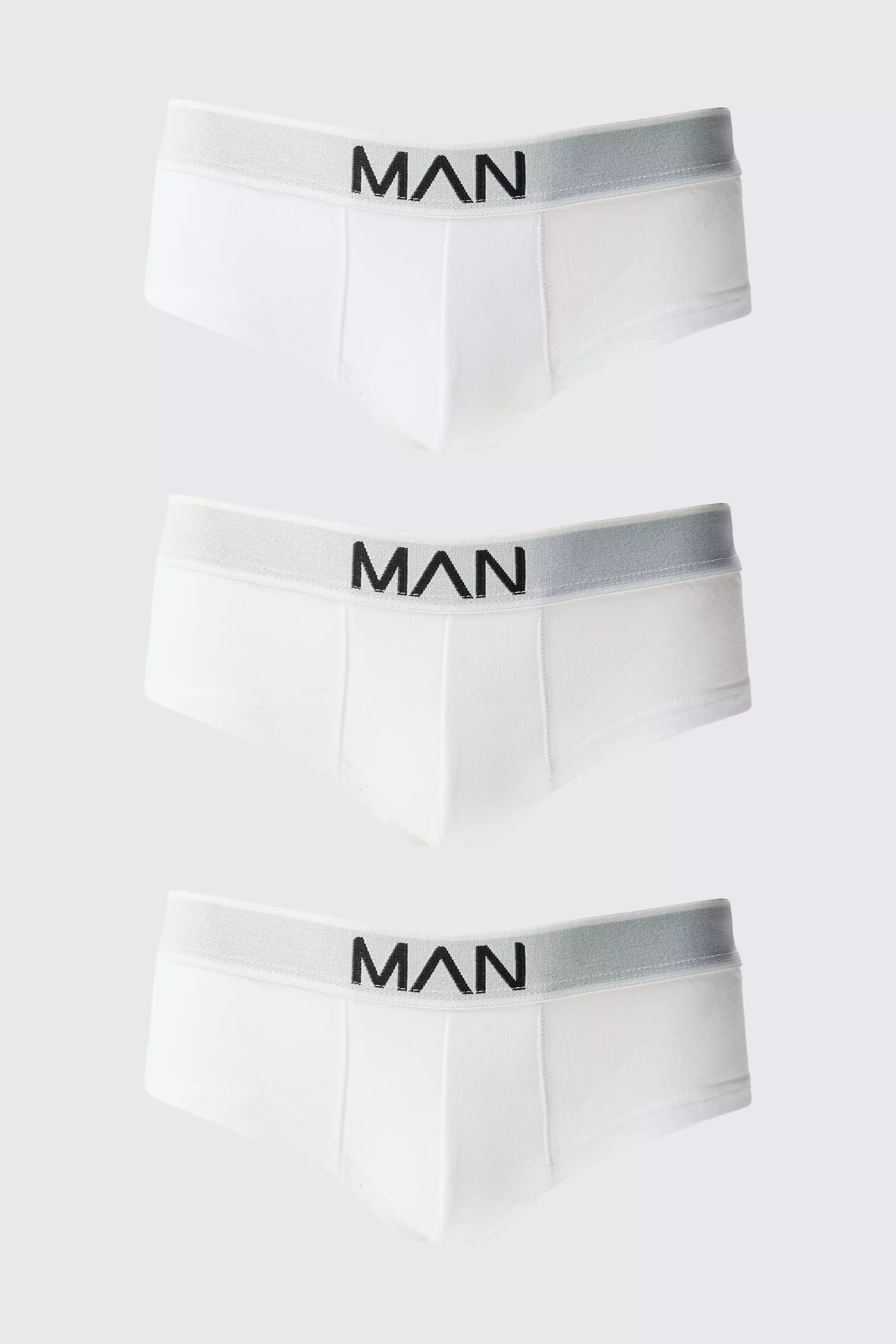 3 Pack Man Logo Briefs White