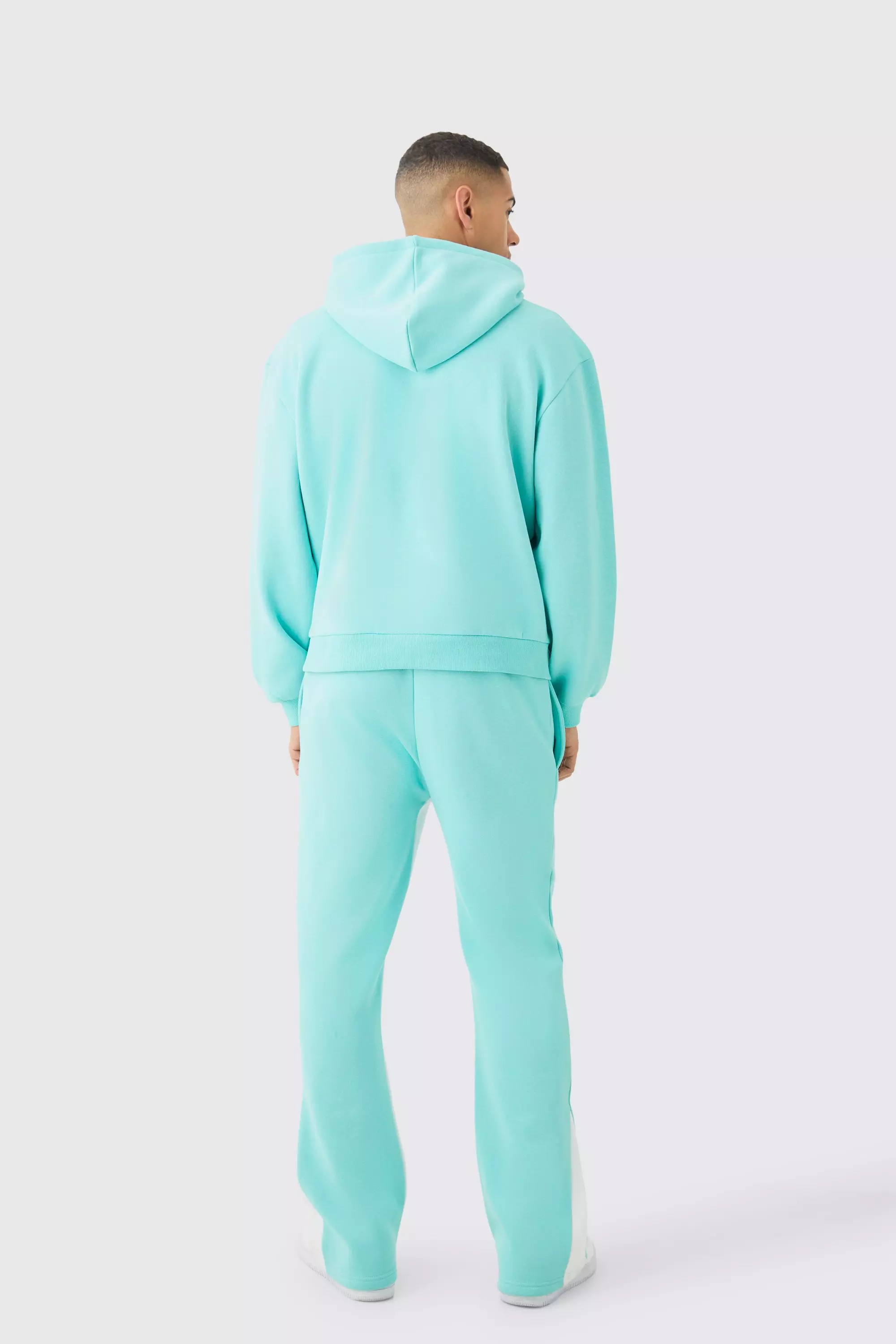 Aqua Oversized Boxy Paint Splatter Homme Hoodie alternative image