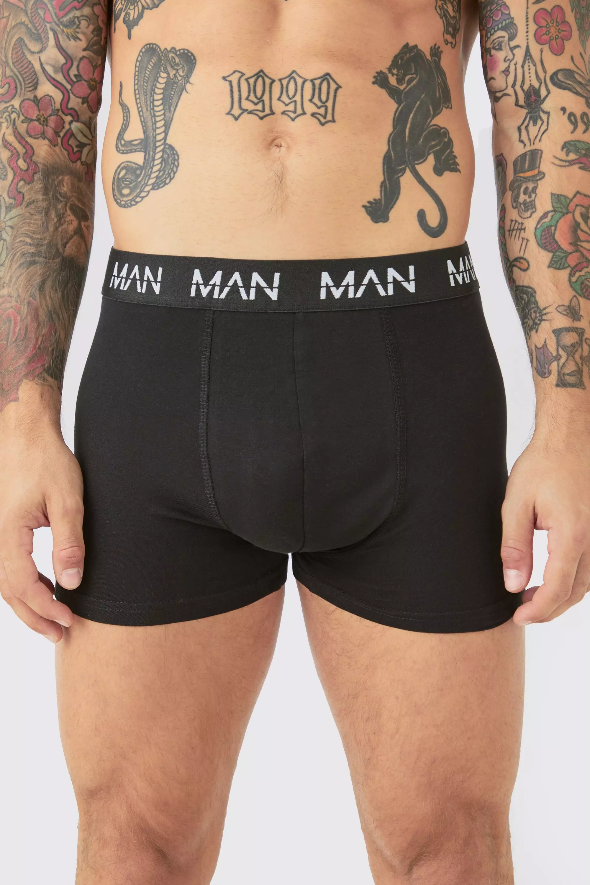 5 Pack Man Dash Repeat Classic Trunks Black