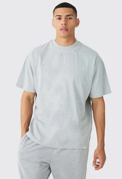 Grey Oversized Extended Neck Heavyweight T-shirt