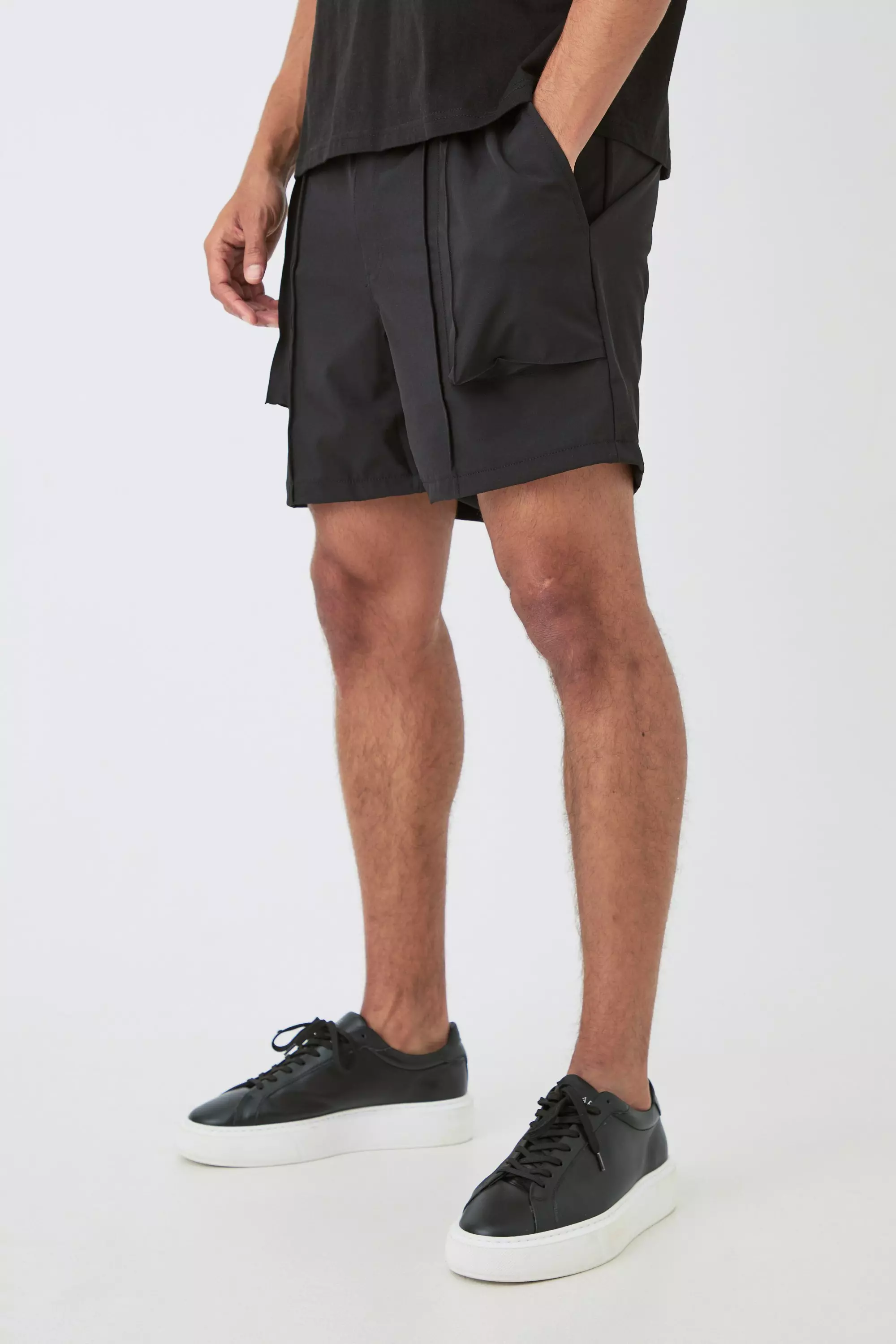 Technical Stretch Smart Pleat Short Black