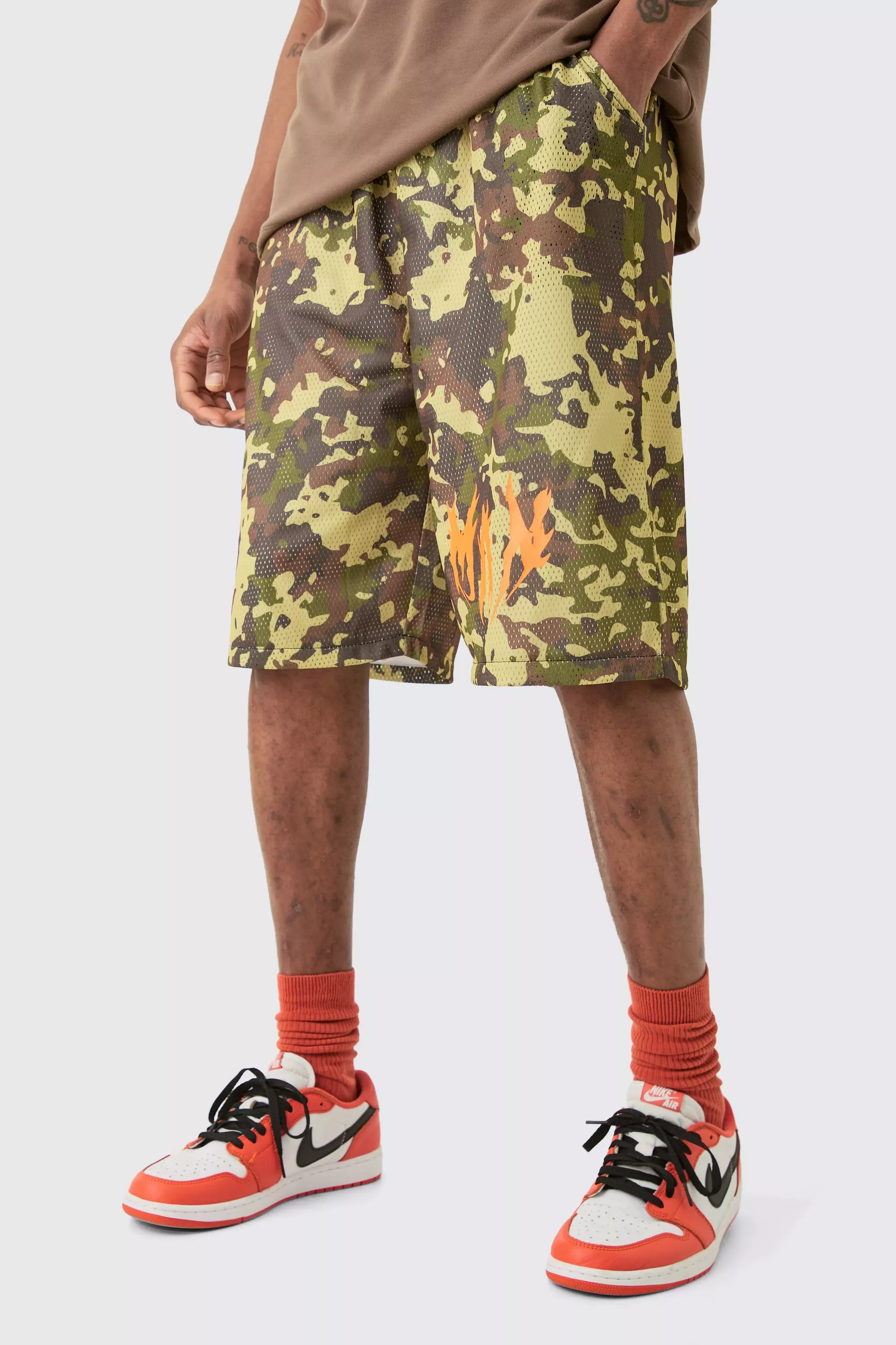 Tall Man Mesh Camo Basketball Short Multi