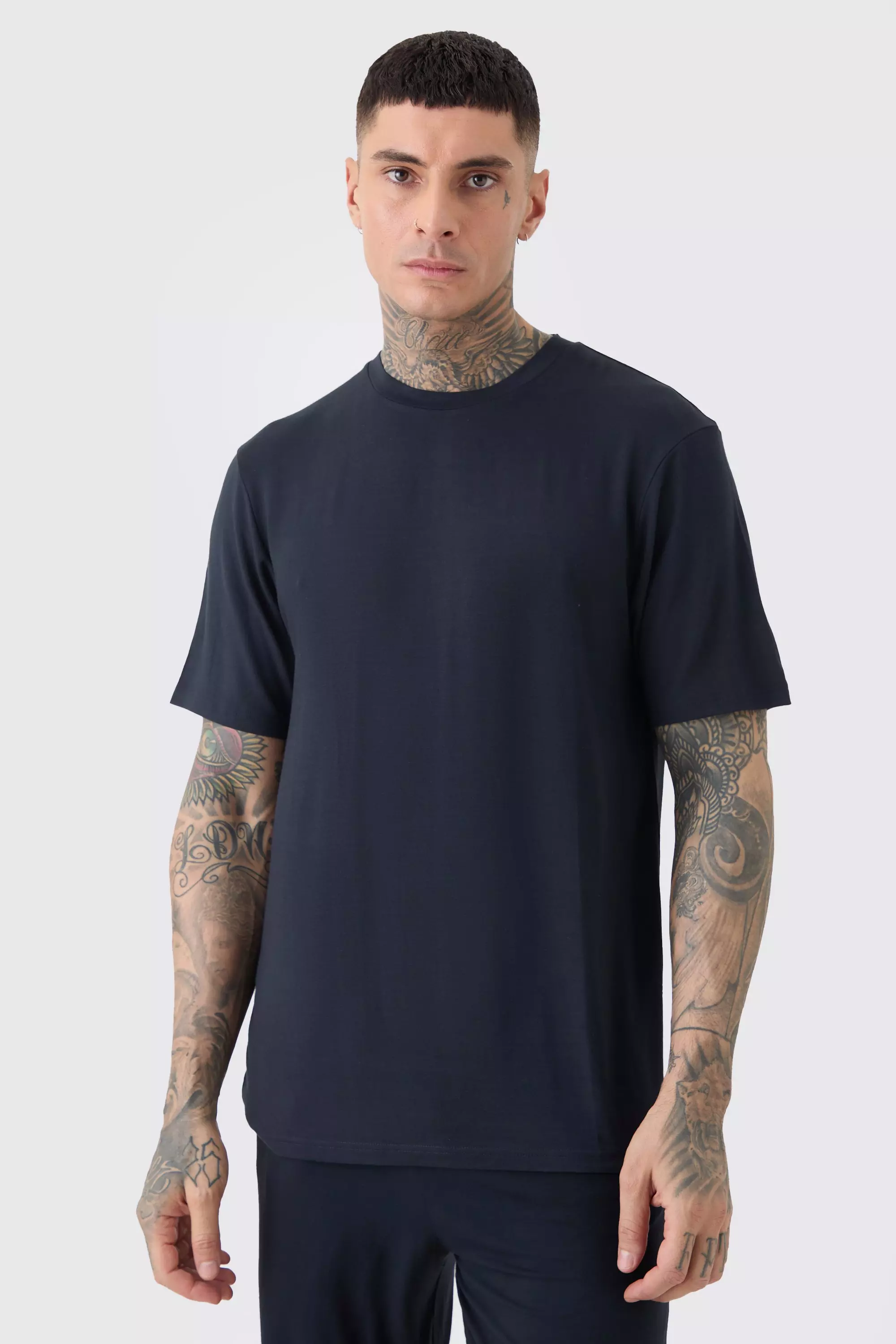 Tall Premium Modal Mix Lounge T-shirt Black