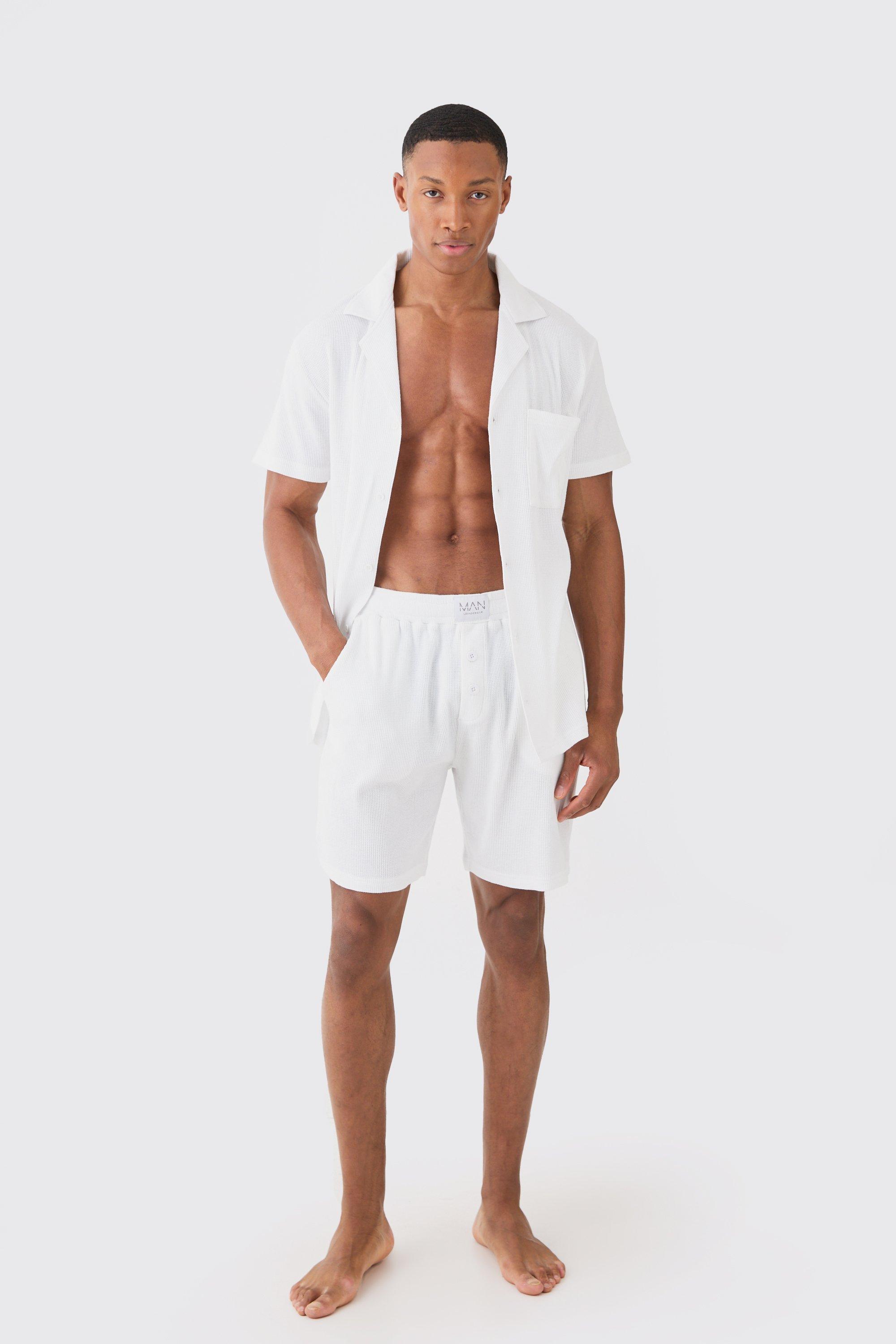 Plain Shirt And Matching Swim Short Set