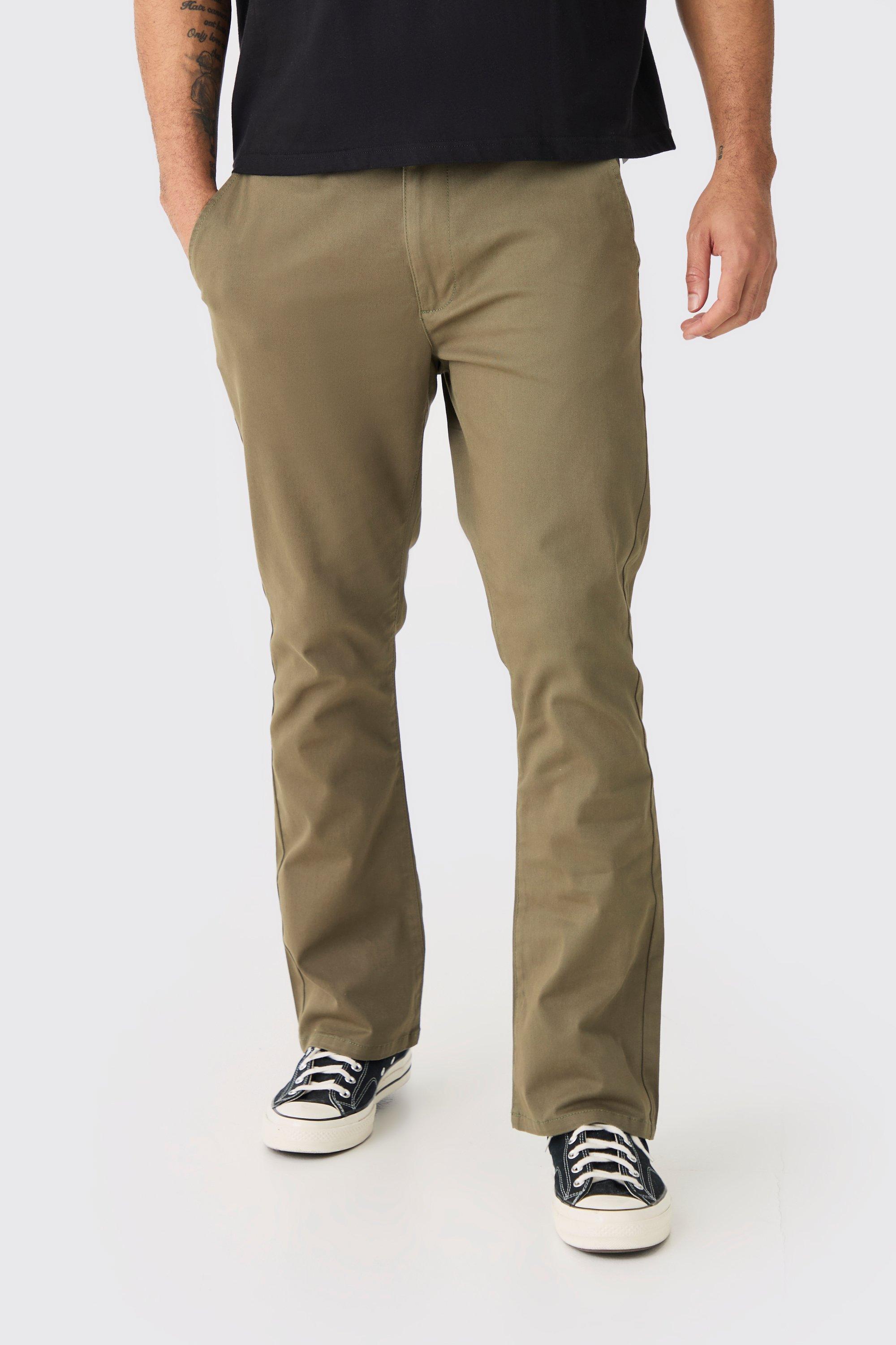 Fixed Waist Slim Flare Chino Trouser | boohooMAN UK