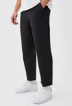 Fixed Waist Skate Cropped Chino Trouser Black