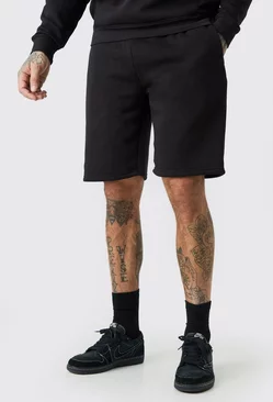 Black Tall Loose Fit Jersey Short