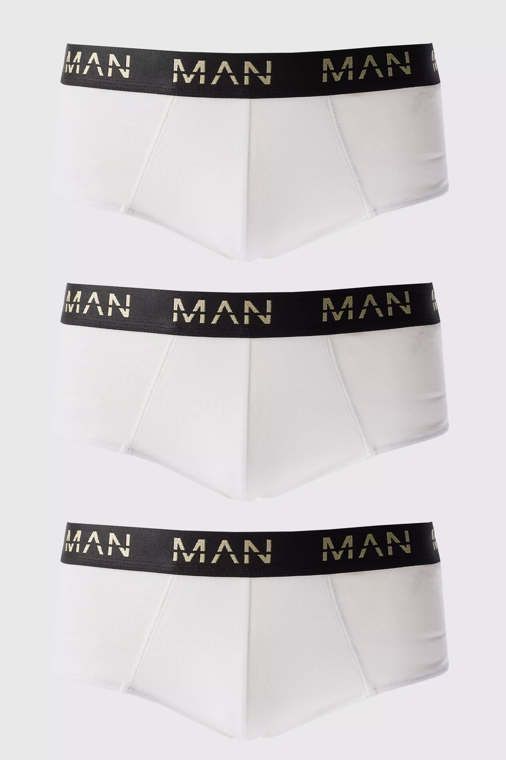 3 Pack Gold Man Dash Briefs In White White