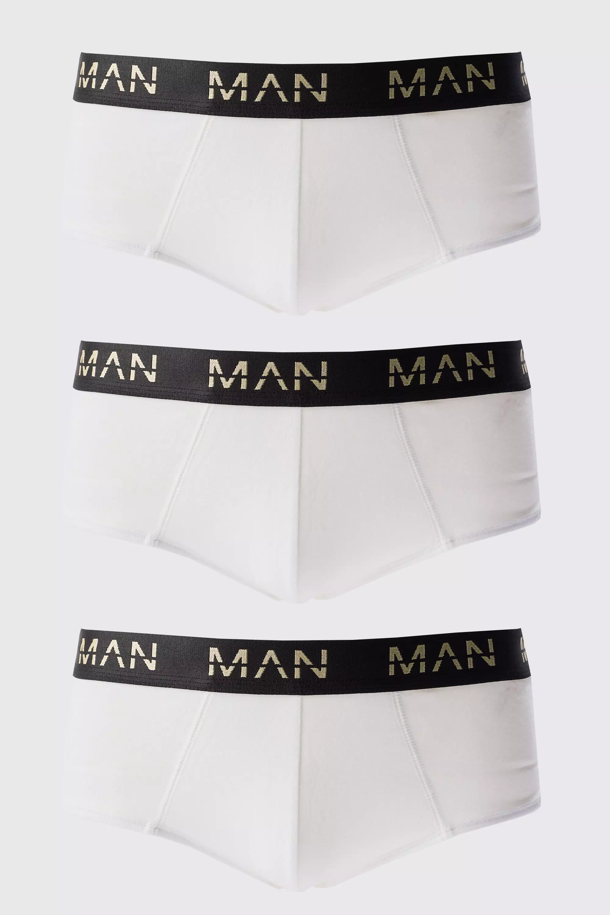 3 Pack Gold Man Dash Boxers In White White