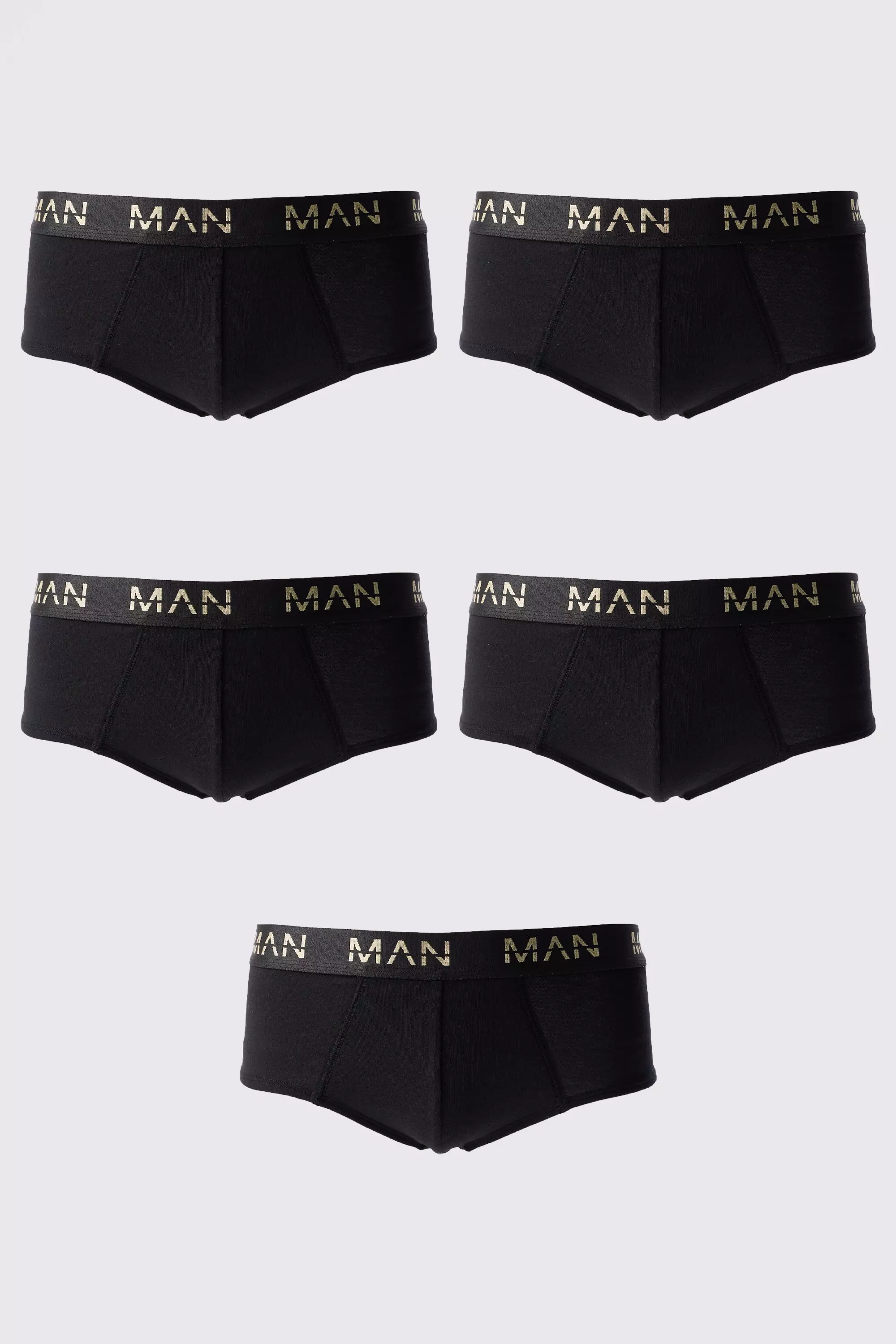 5 Pack Gold Man Dash Briefs In Black Black