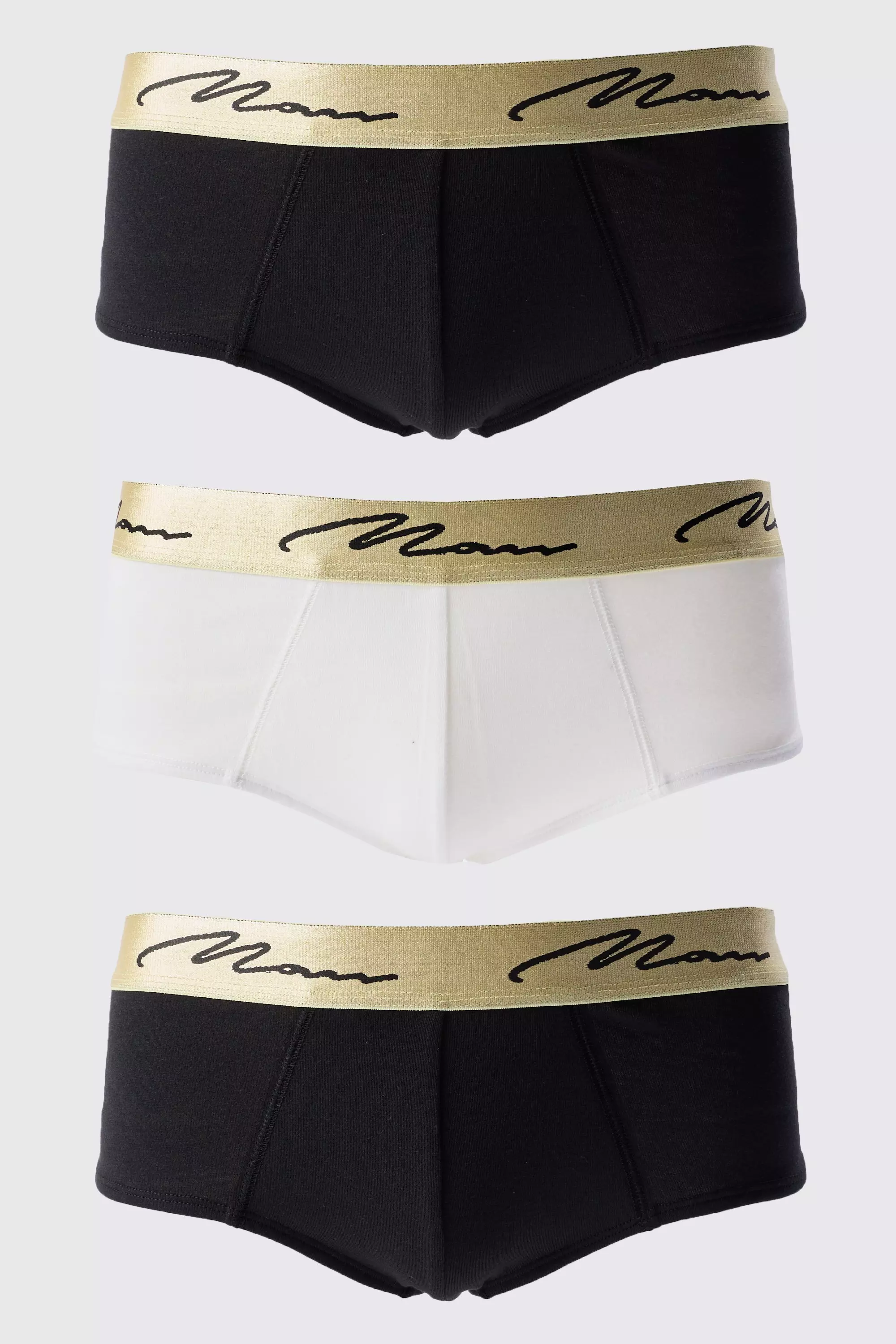 3 Pack Man Signature Gold Waistband Briefs In Multi Multi