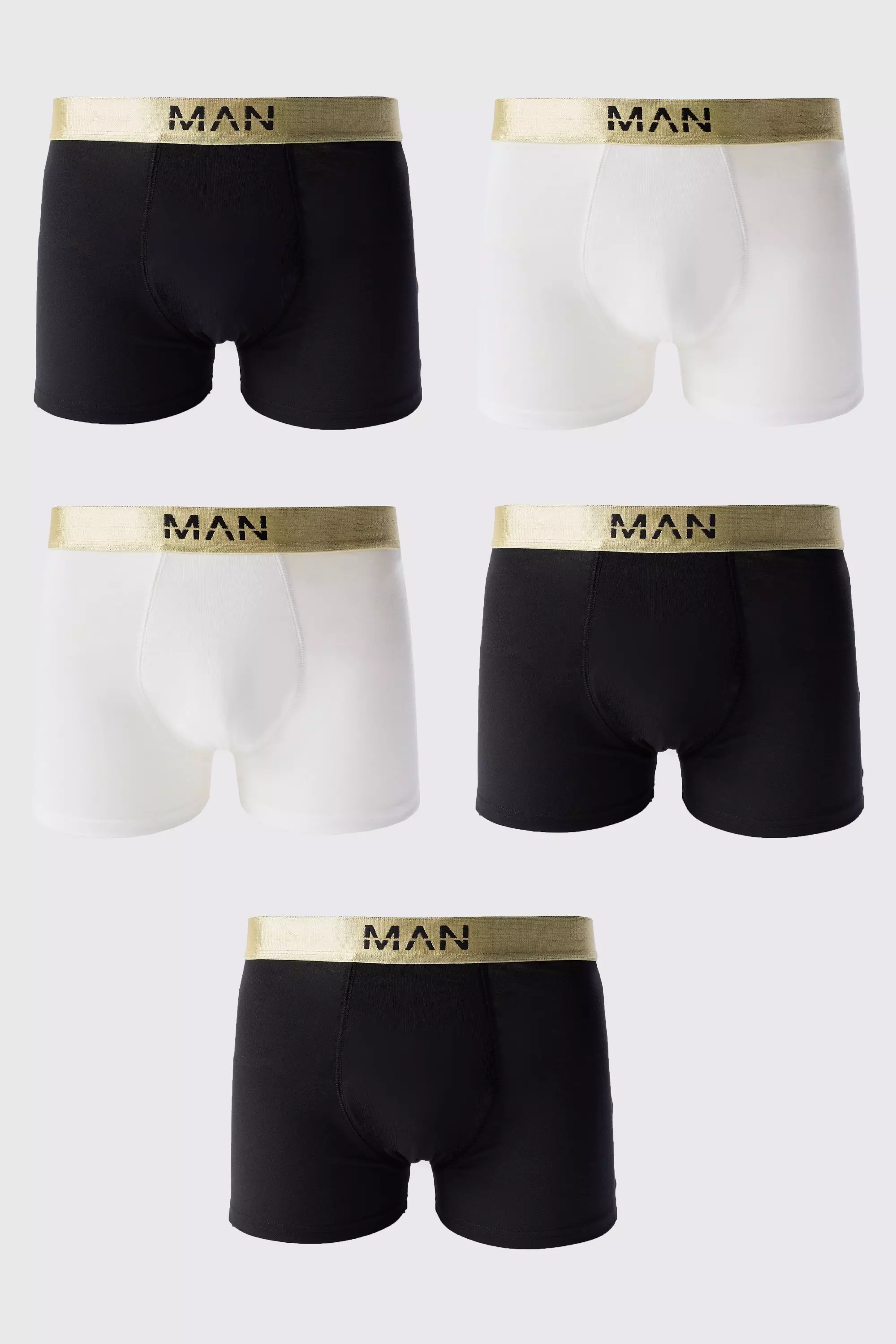 Multi 5 Pack Man Dash Gold Waistband Boxers In Multi