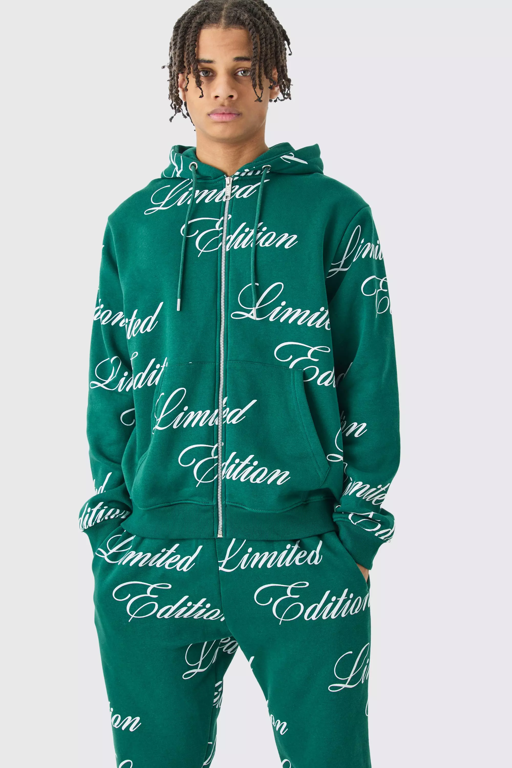 Boohooman script tracksuit deals