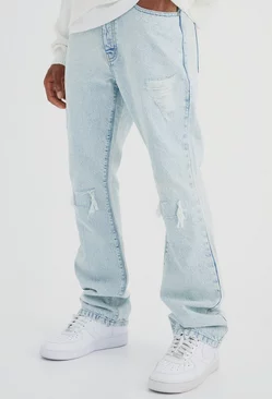 Slim Flare Rip And Repair Jeans Ice blue