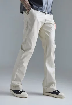 Tall Slim Flare Pu Tailored Trouser Stone