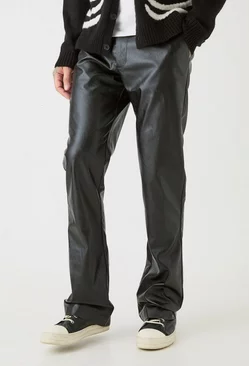 Tall Slim Flare Pu Tailored Trouser Black