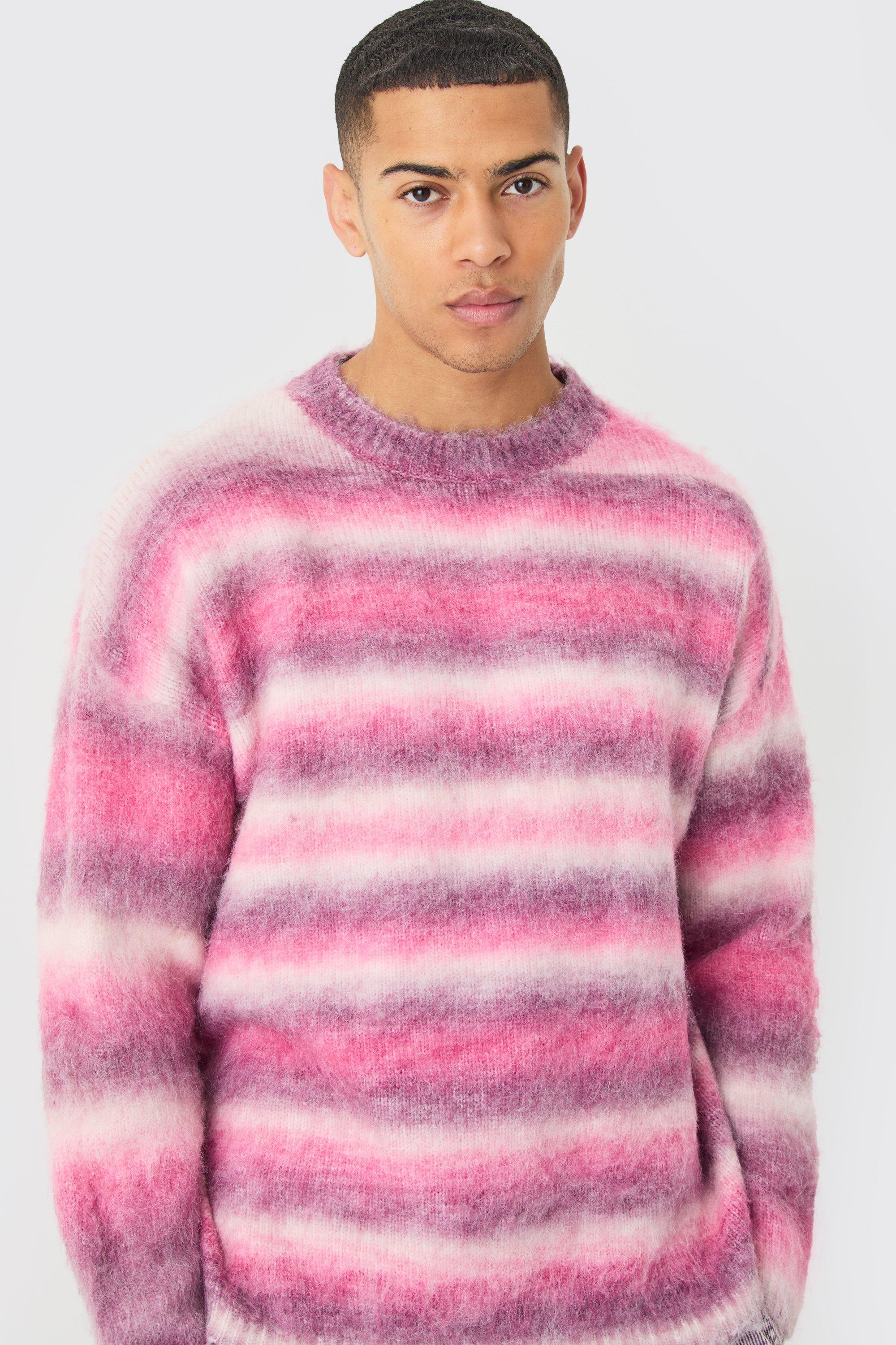 Pink and gray sweater best sale