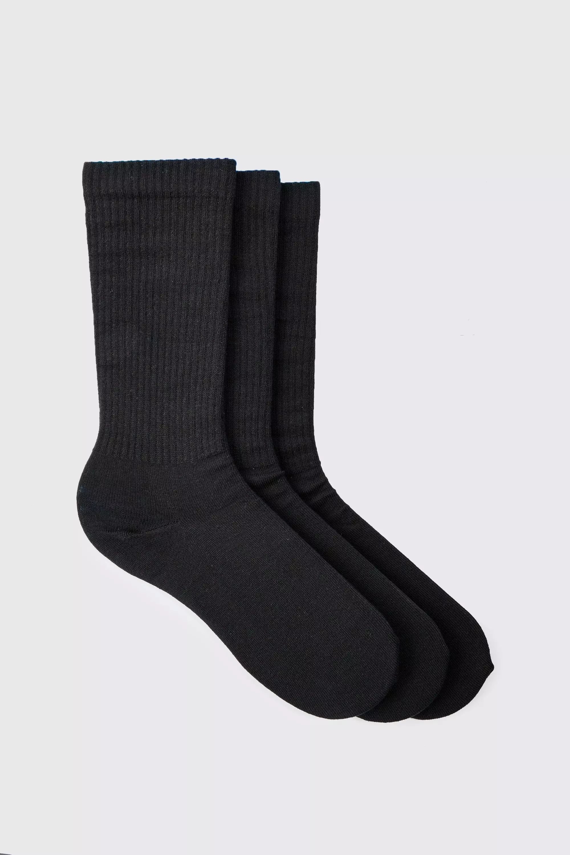 3 Pack Plain Sport Socks Black