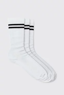 3 Pack Sport Stripe Socks White