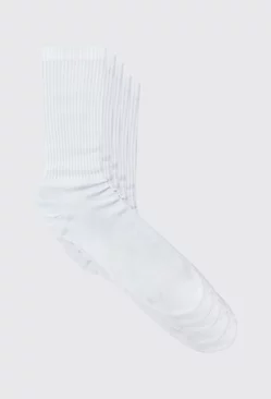 5 Plain Sports Socks White