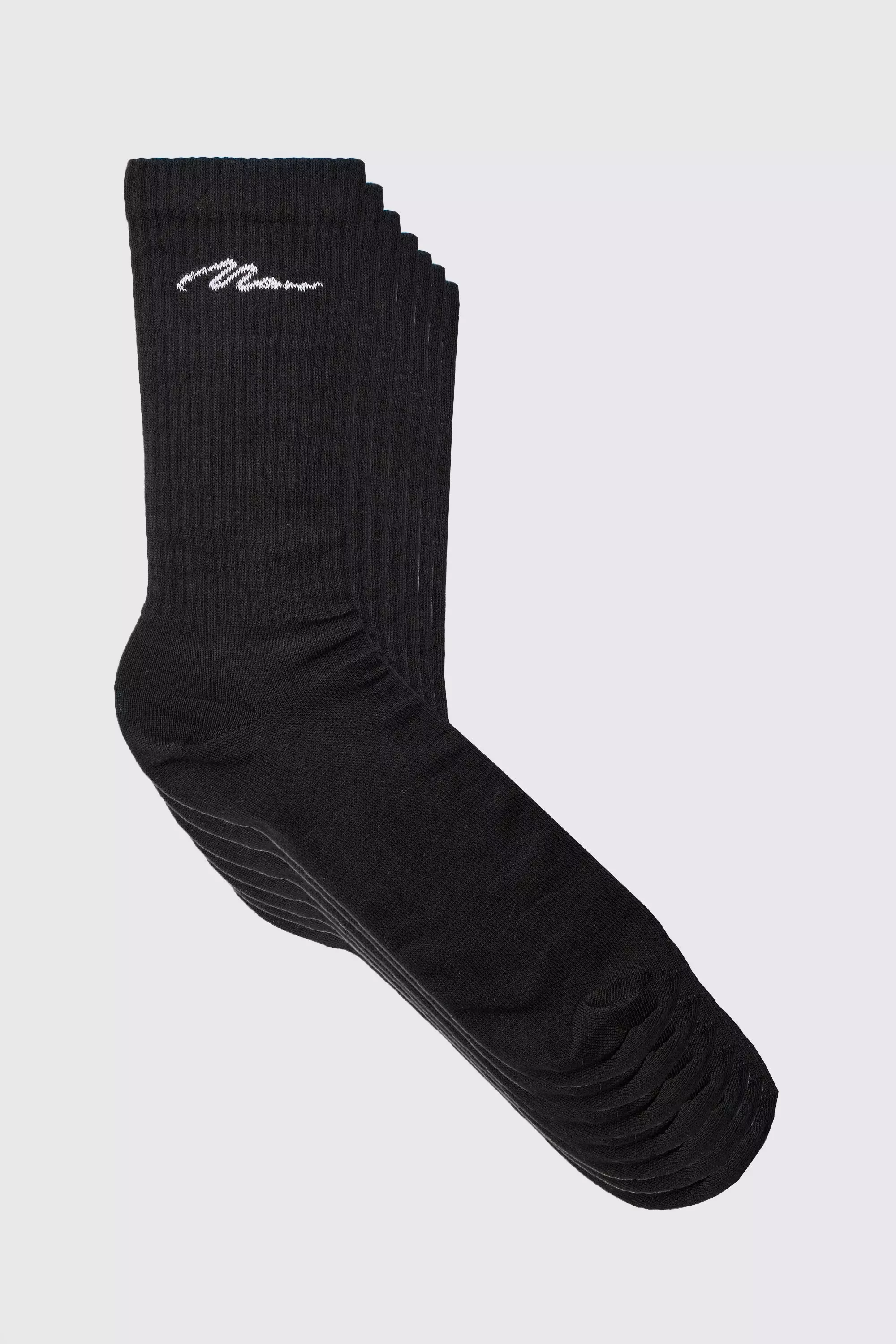 7 Pack Man Signature Sport Socks Black
