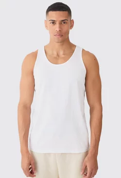 White Basic Man Signature Vest