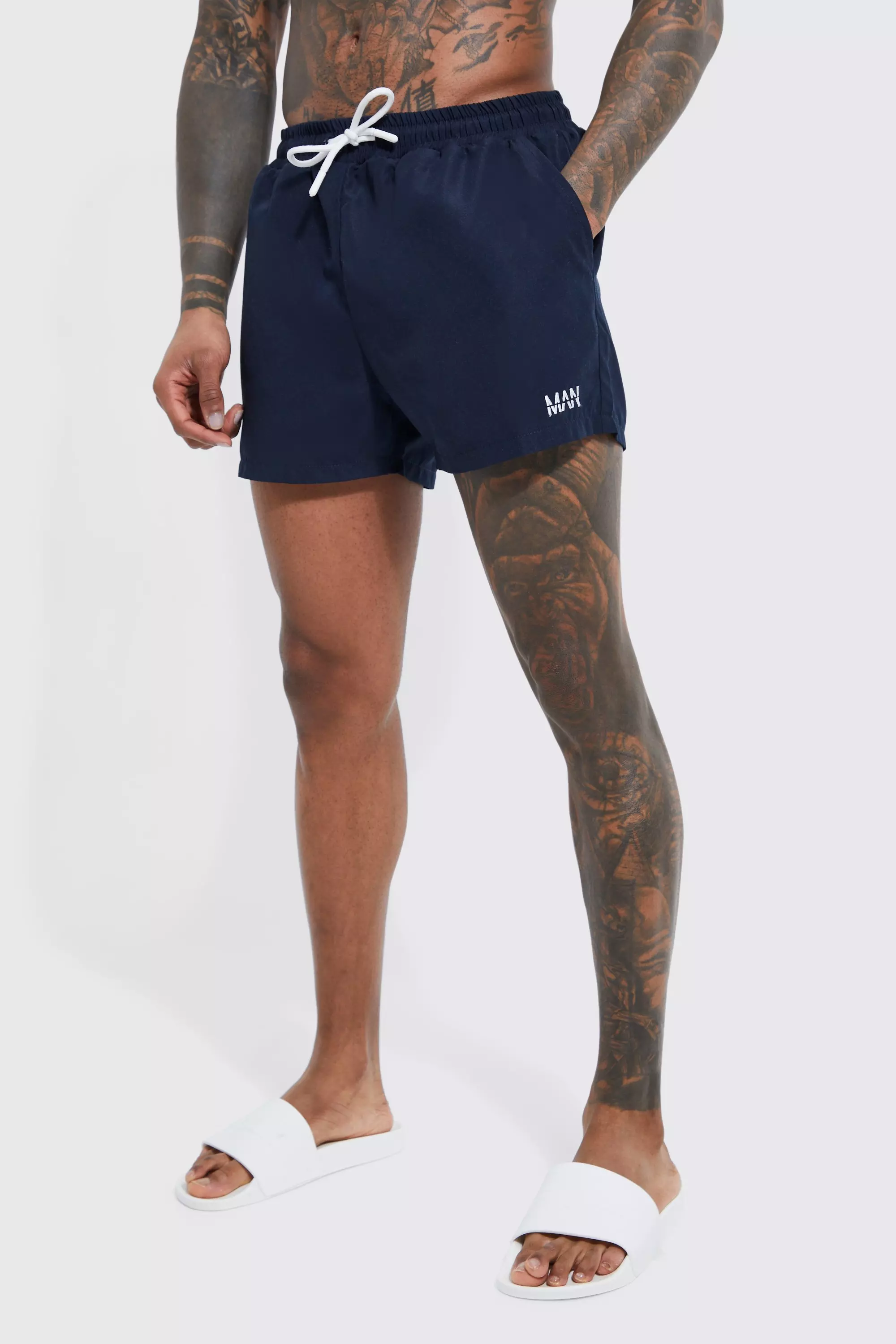 Original Man Short Length Swim Trunks Navy