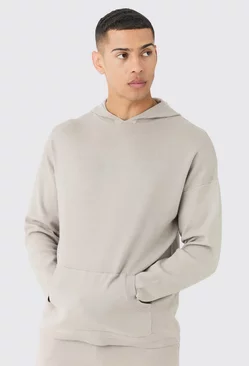 Grey Regular Fit Knitted Hoodie