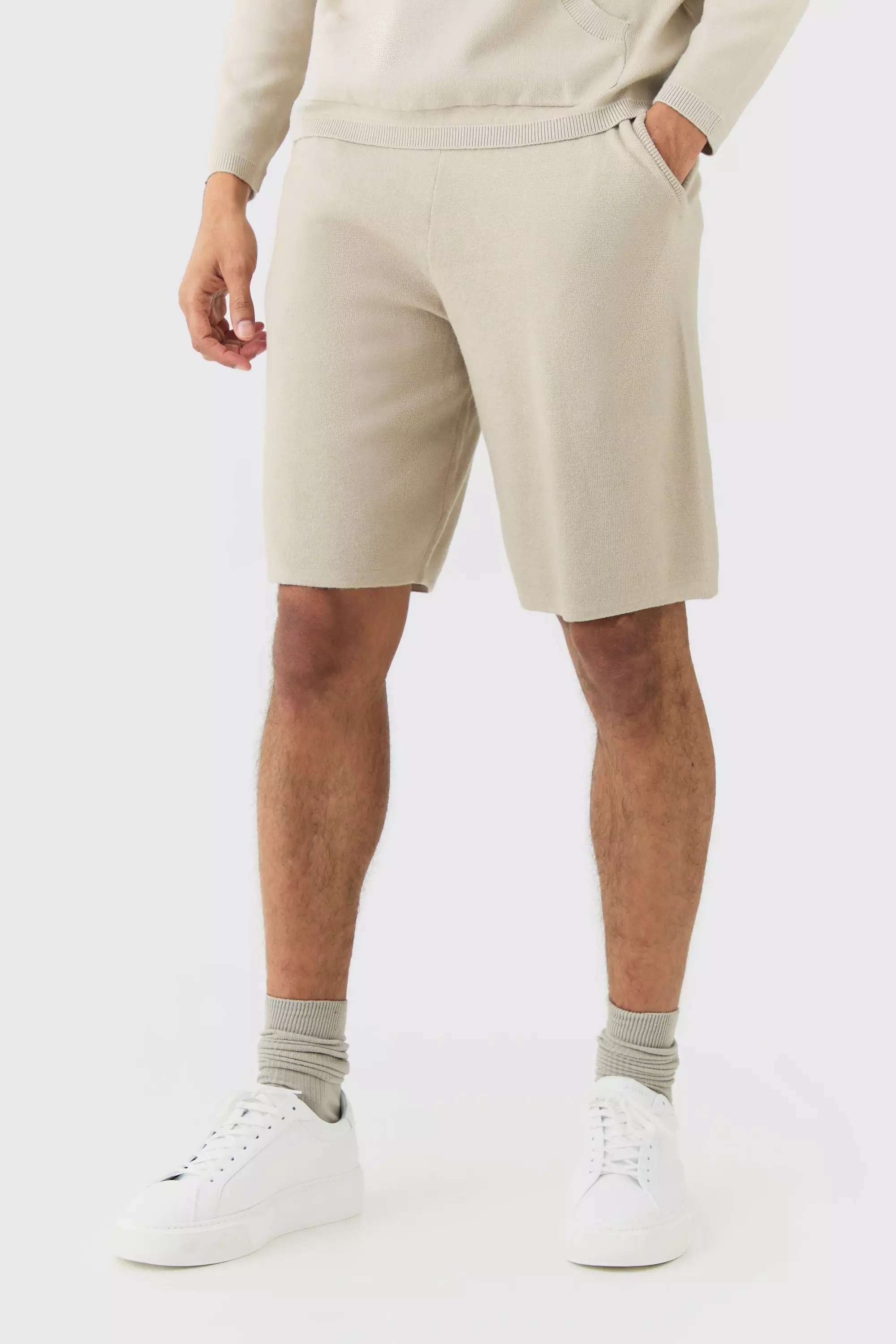 Relaxed Mid Length Knitted Short Stone