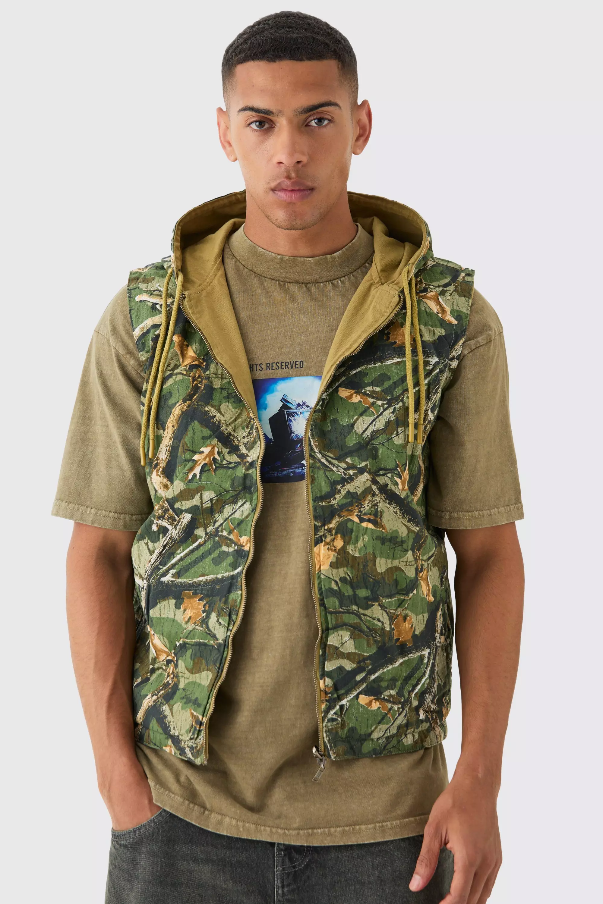 Wendbare Camouflage Twill-Weste, Khaki alternatives Bild
