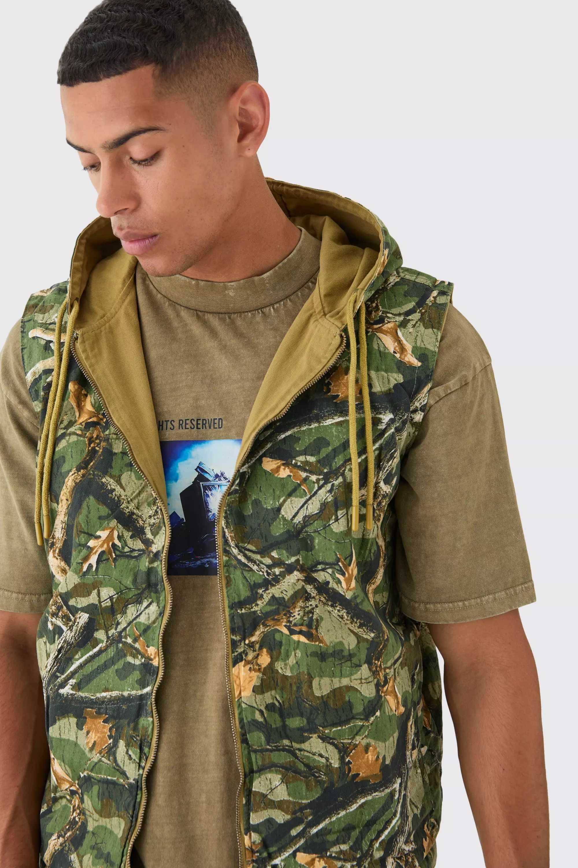Wendbare Camouflage Twill-Weste, Khaki alternatives Bild