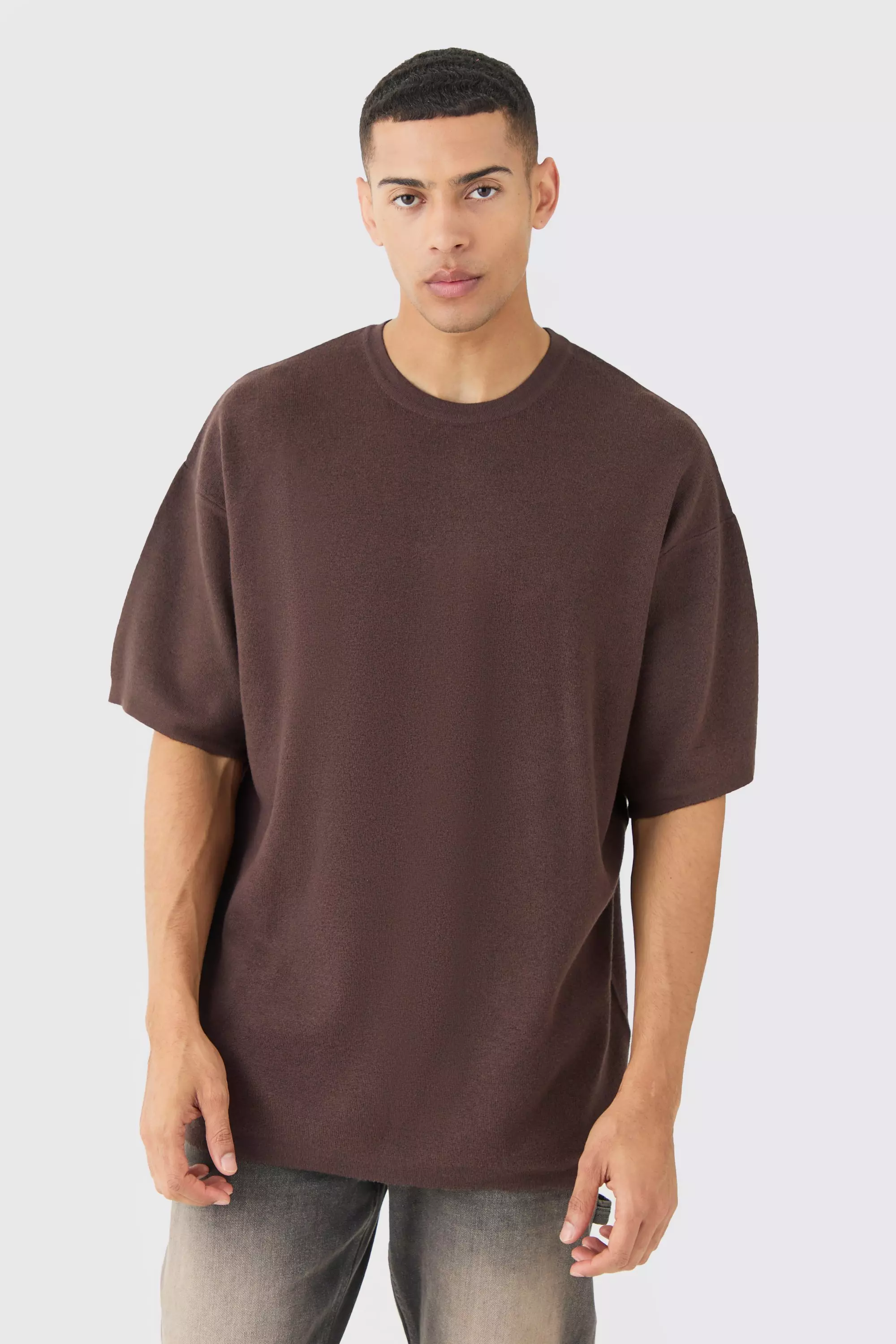 Oversized Knitted T-shirt Chocolate