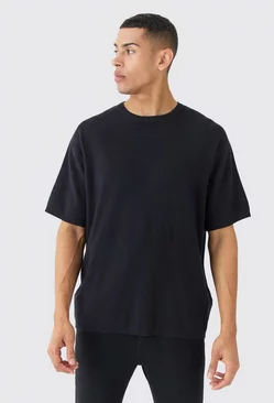 Oversized Knitted T-shirt Black