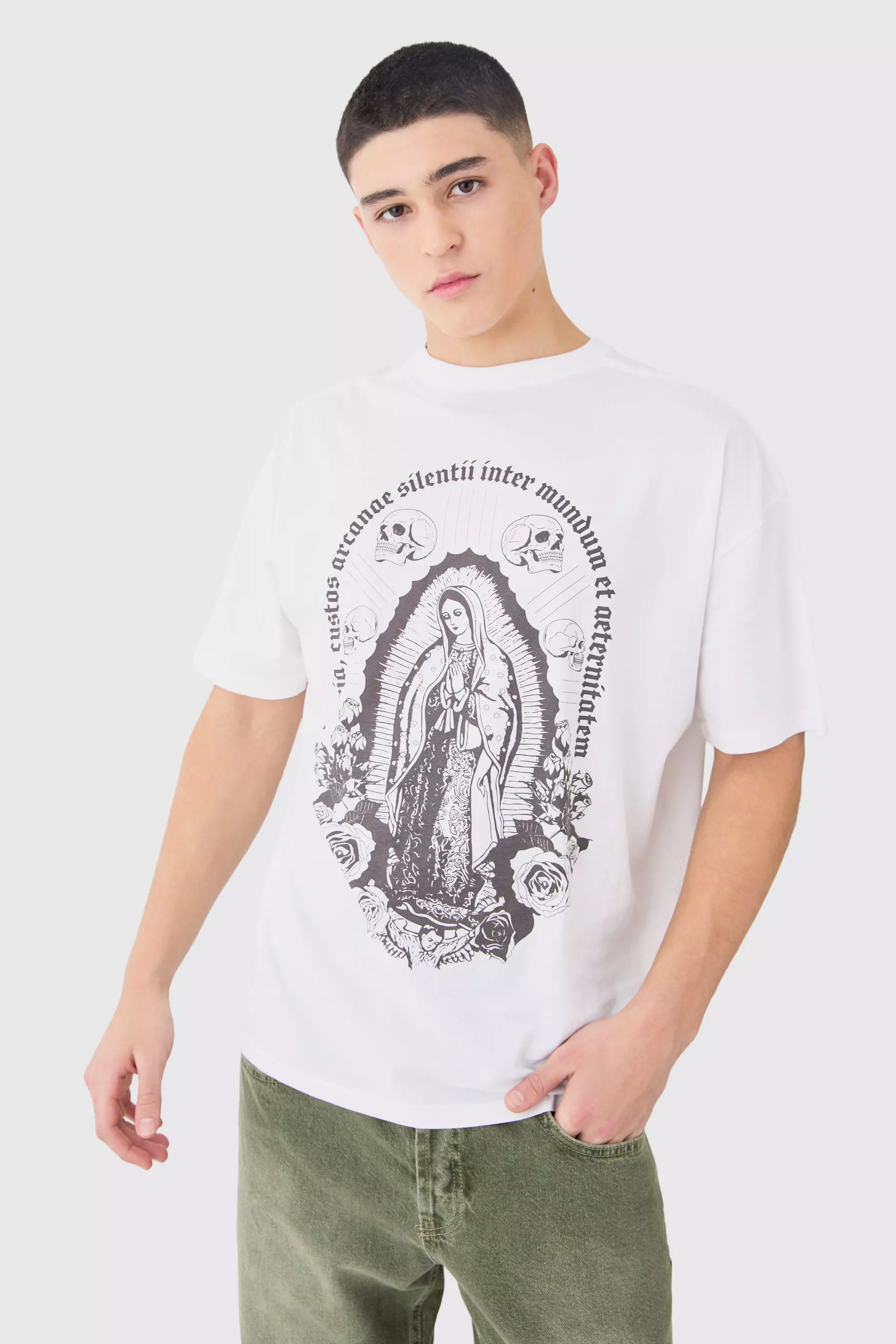 Oversized Skull Graphic T-shirt White