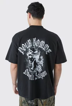 Oversized Heavyweight Gothic T-shirt Black