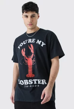 Black Oversized Friends Lobster License T-shirt