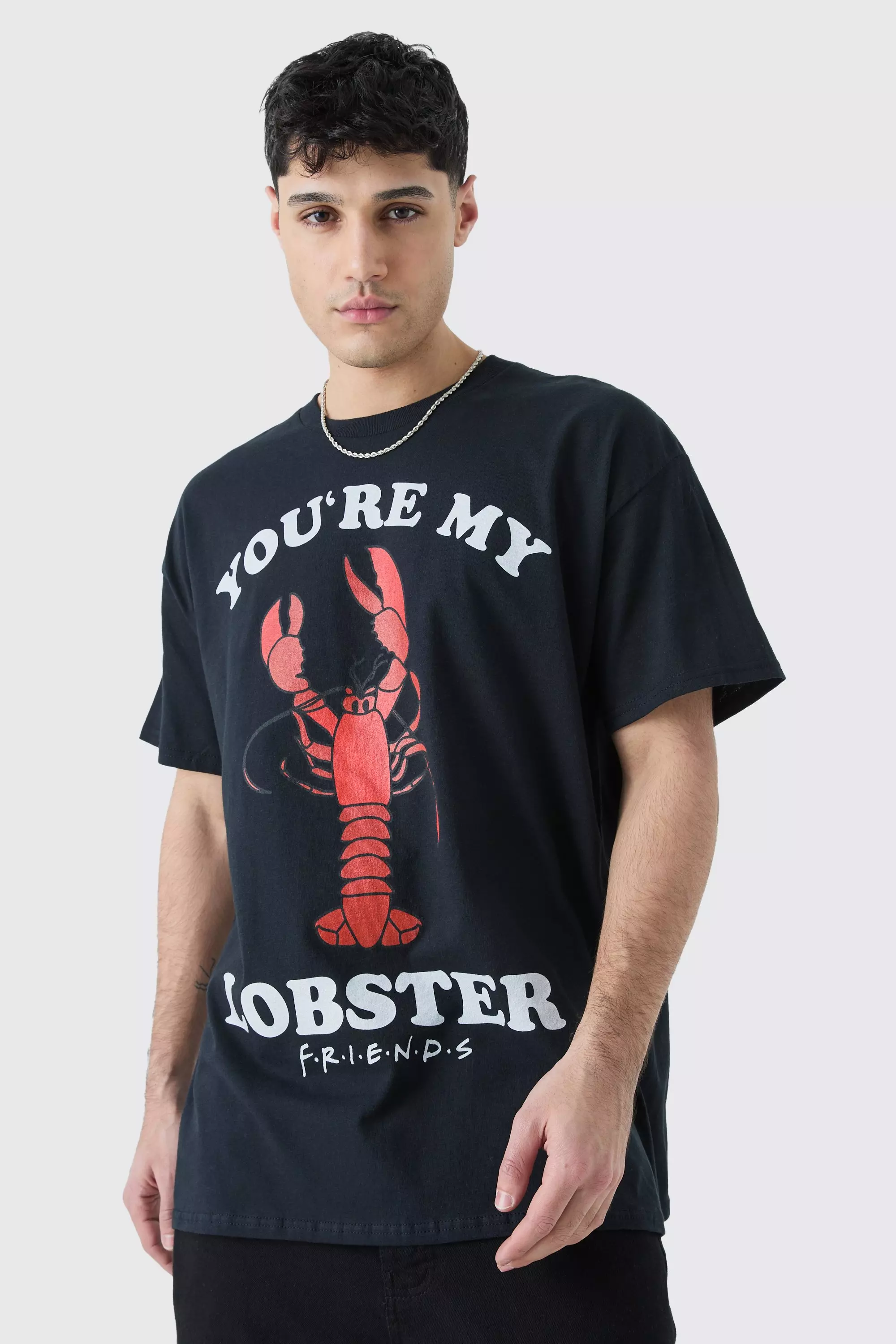 Oversized Friends Lobster License T-shirt Black