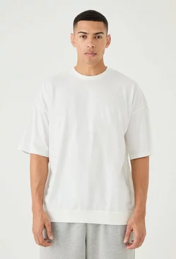 Oversized Ribbed Hem T-shirt White
