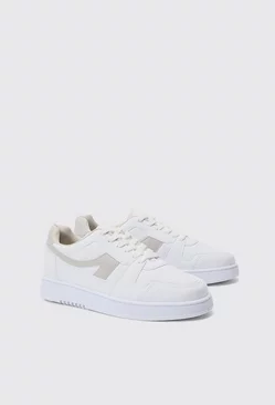 Contrast Panel Chunky Trainers In Stone Stone