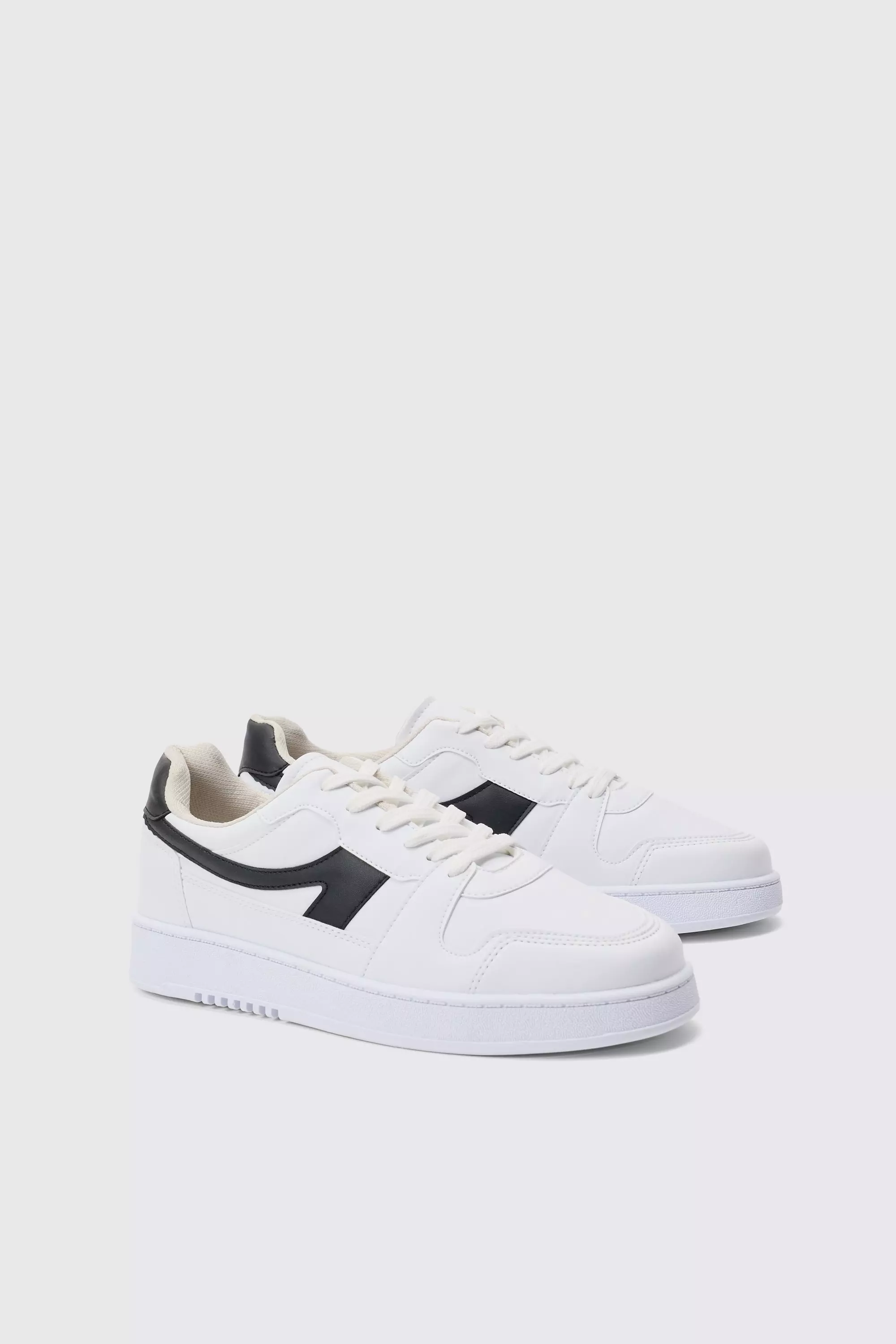 Contrast Panel Chunky Sneakers In Black Black