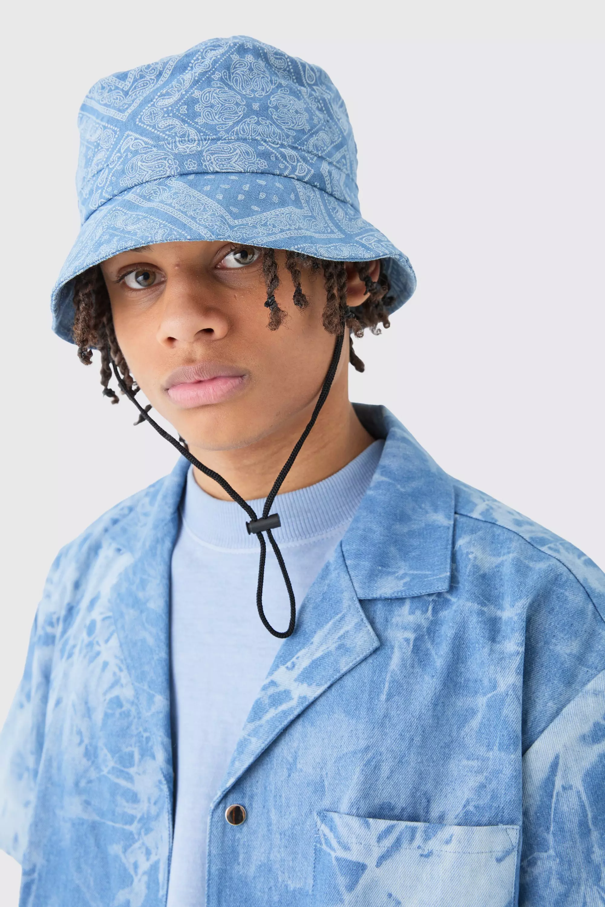 Bandana Denim Boonie Hat In Blue Blue