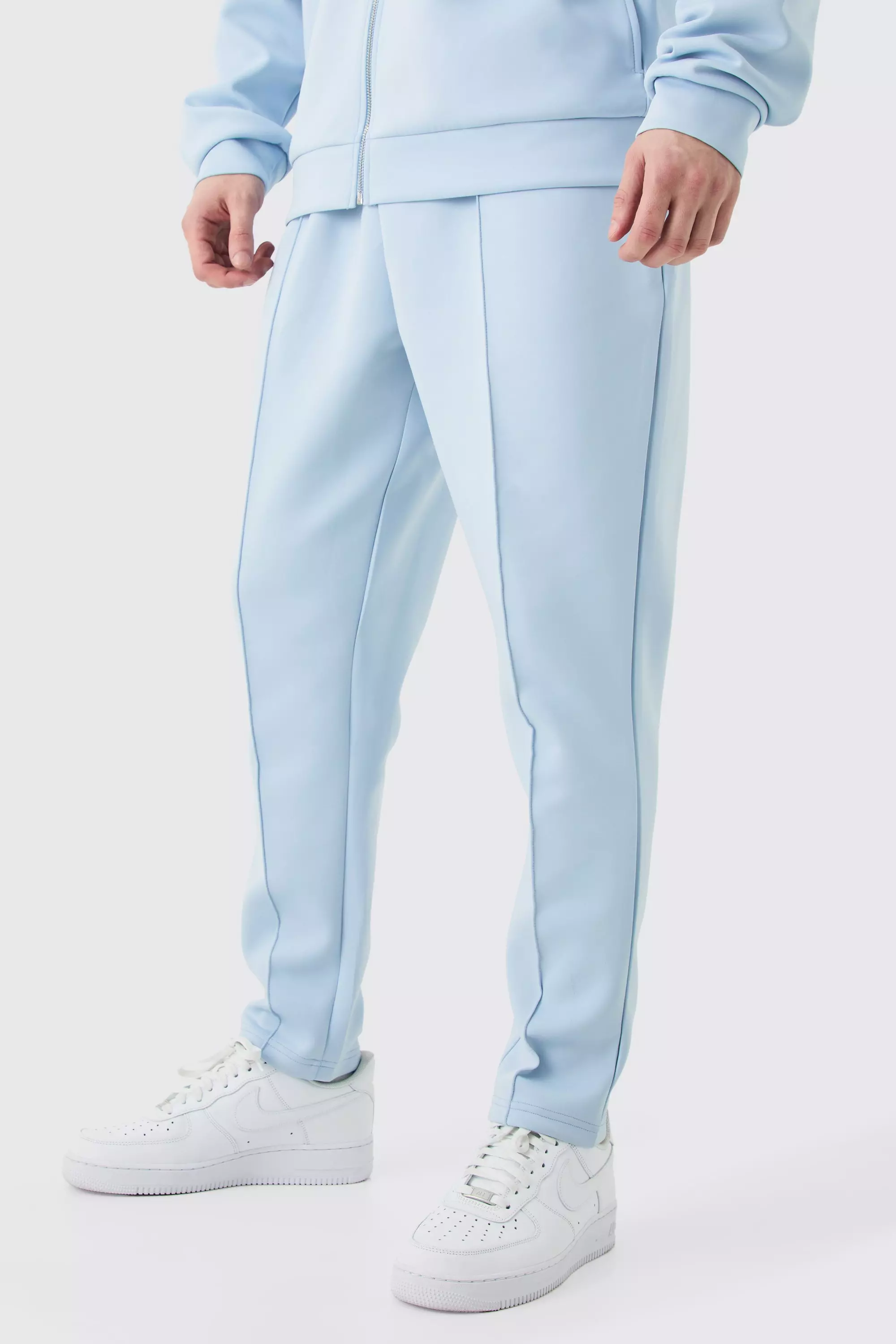 Tall Slim Tapered Cropped Scuba Jogger Light blue
