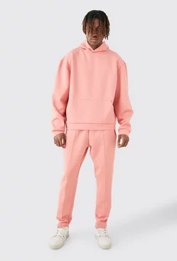Tall Oversized Scuba Hooded Tracksuit Pink