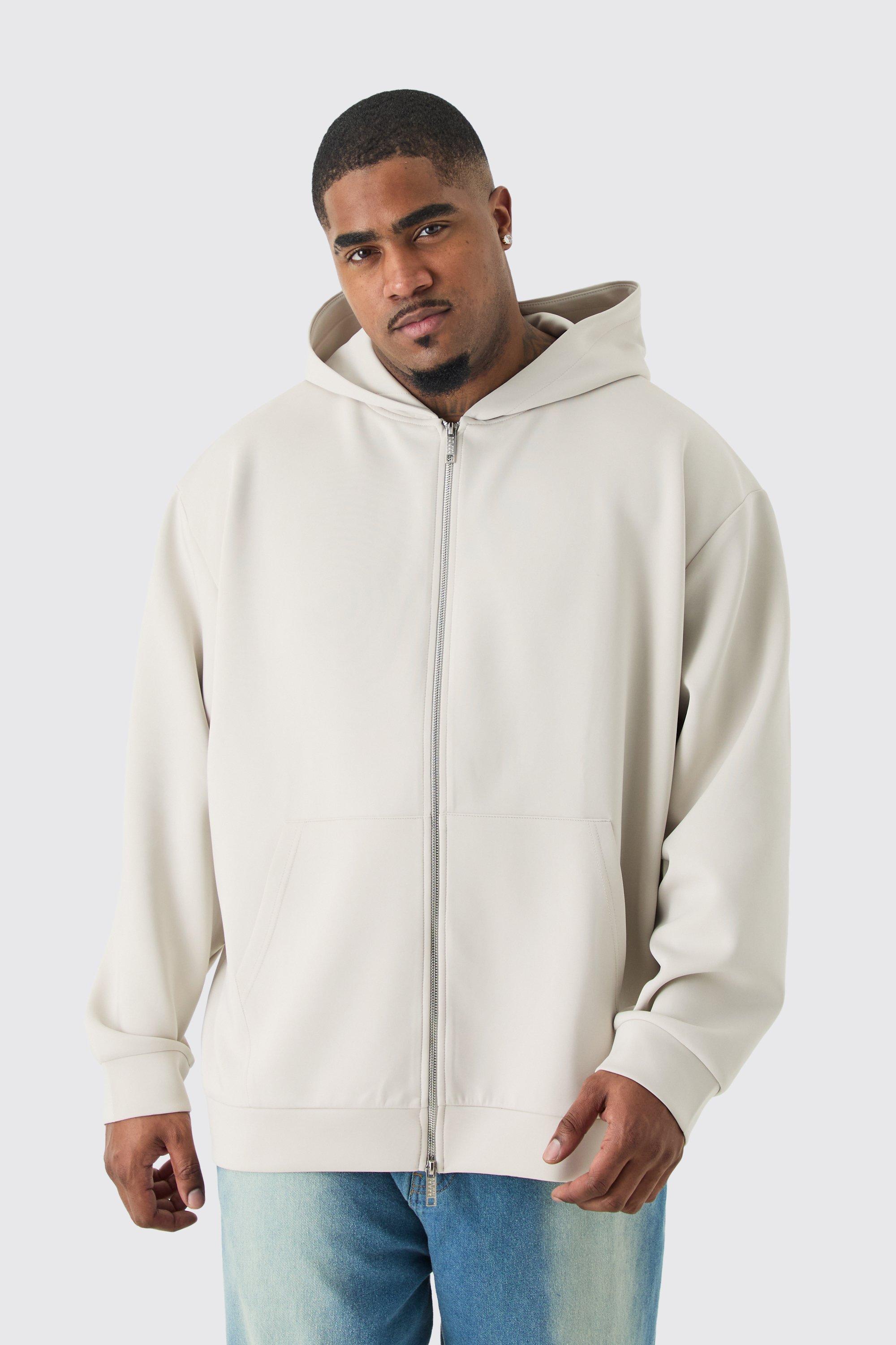 Mens plus size 2024 zip up hoodie