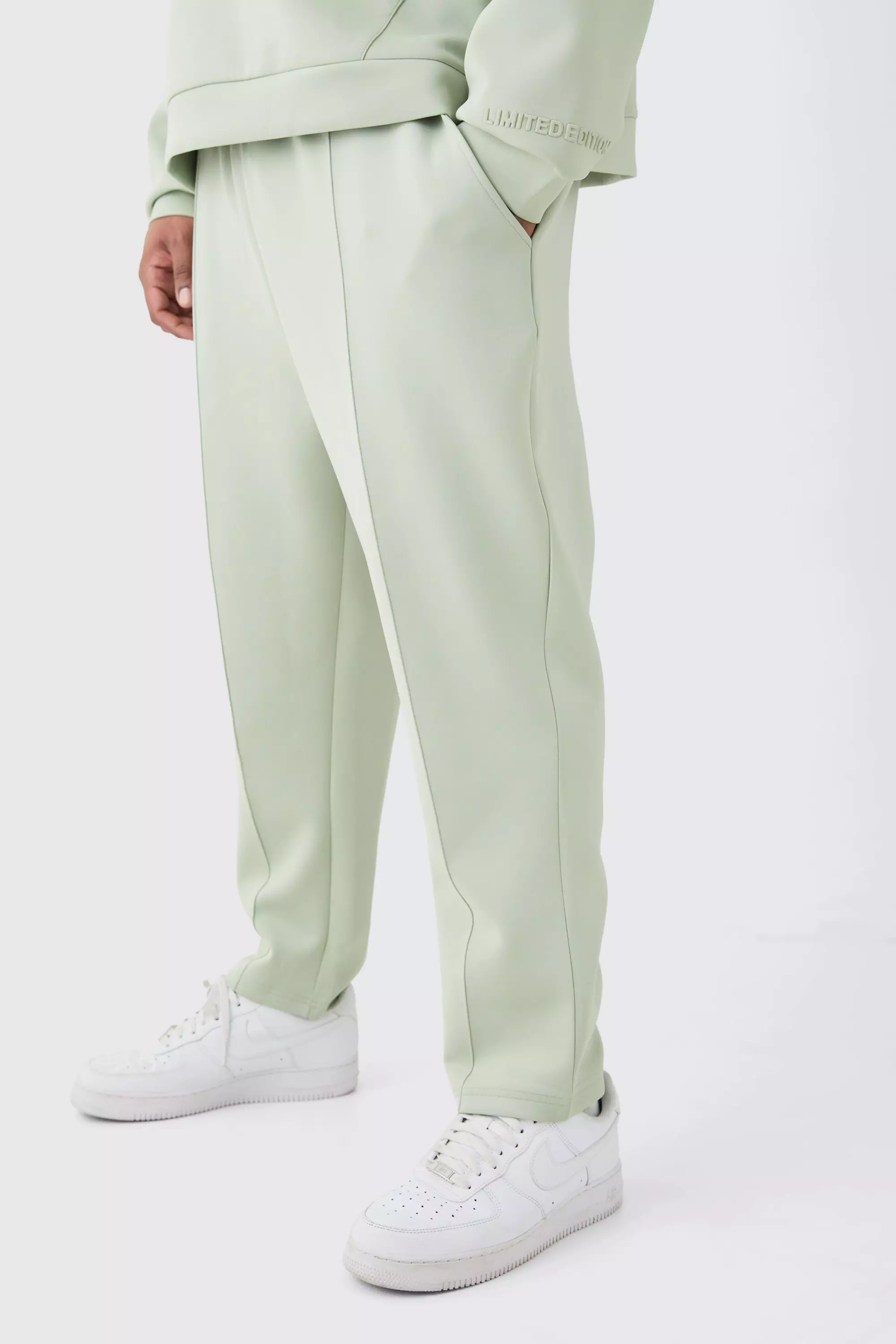 Plus Slim Tapered Cropped Scuba Jogger Sage