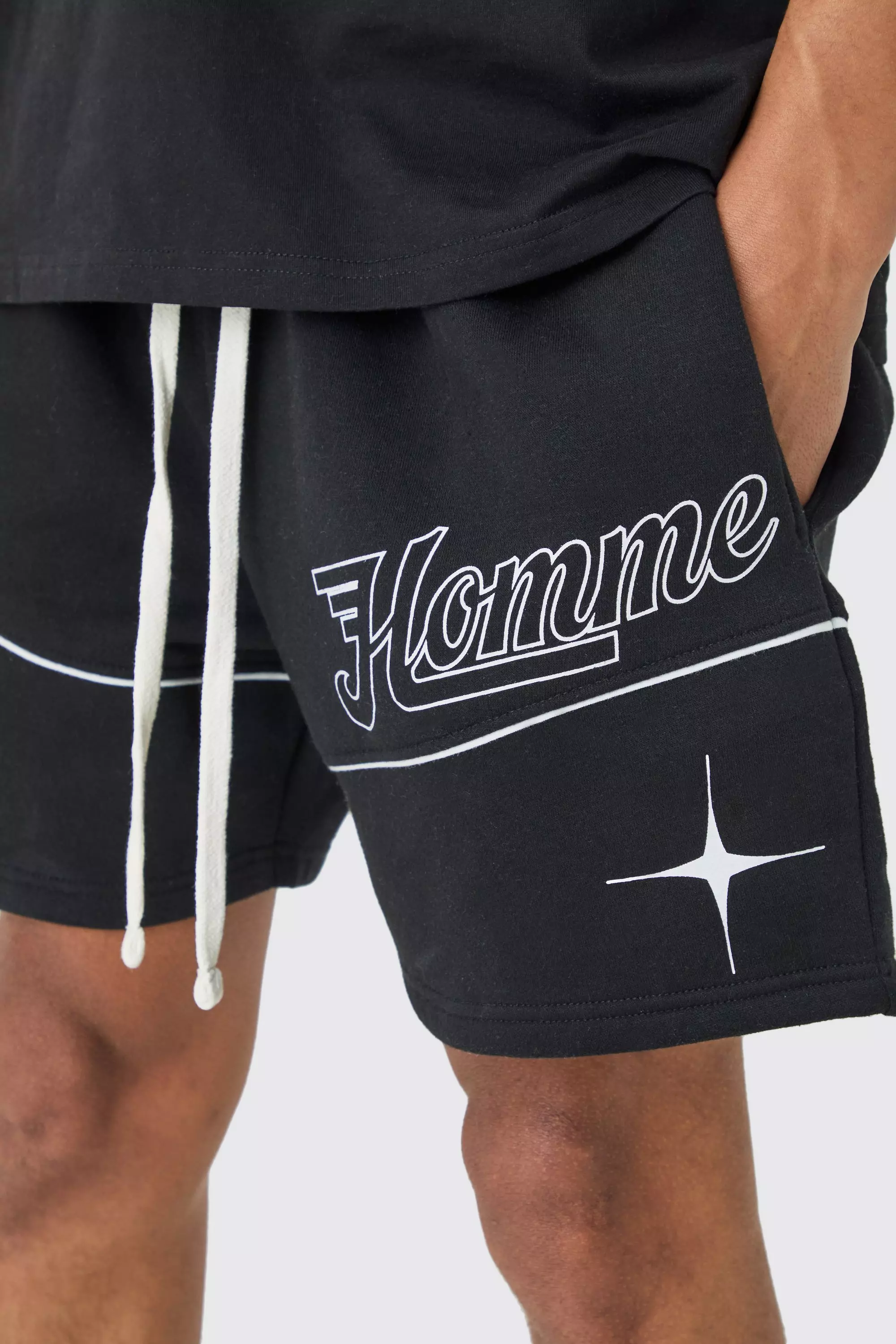 Relaxed Short Length Homme Volley Shorts | boohooMAN USA