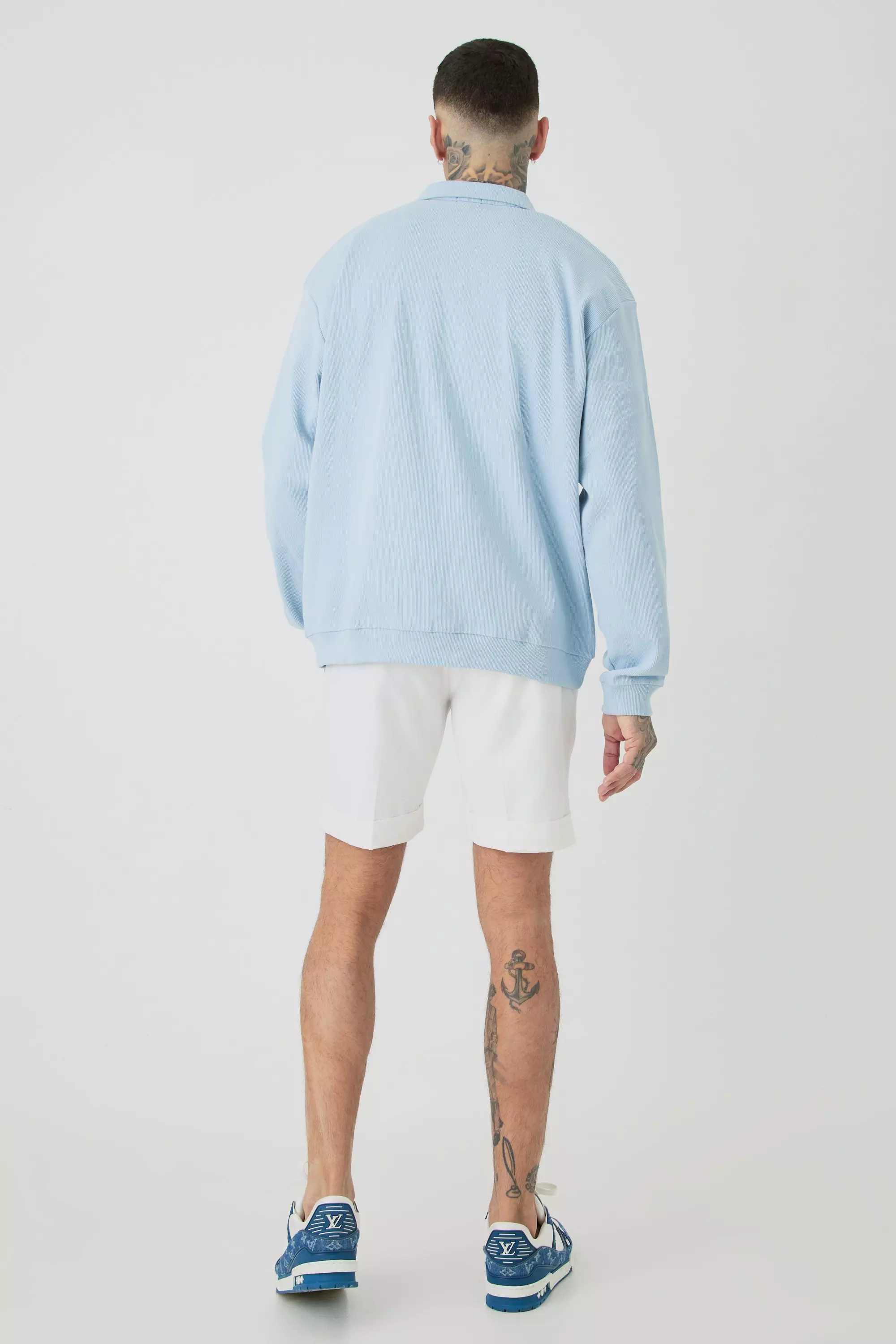 Tall gerippte Oversize Jacke, Sky blue alternatives Bild