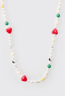 Bead And Pearl Necklace Multi