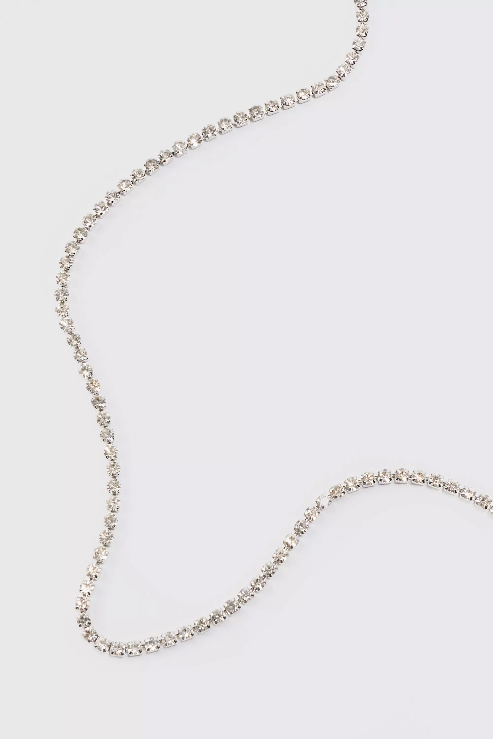 Iced Chain Necklace In Silver | boohooMAN USA